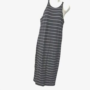 Athleta Black White Striped Pima Cotton Modal Maxi‎ Dress Small